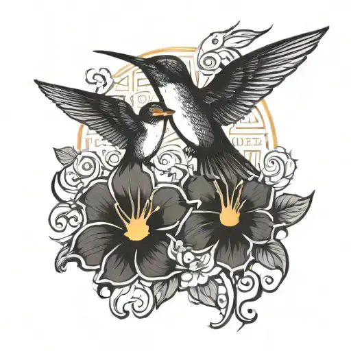 Icon Luck Vietnam And Hummingbird Plus Sun At The Edge Of