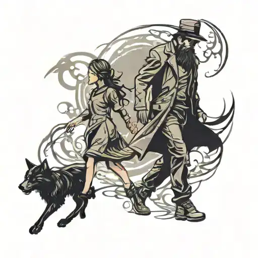 Father And Daughter Shadow Walking