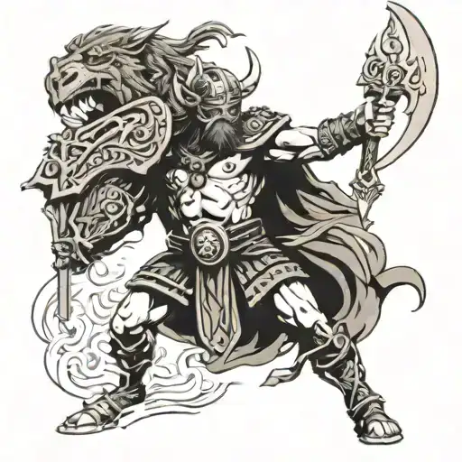 Valhalla Warrior Battling