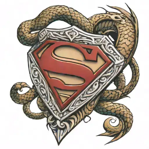 Superman Shield Snake Wrapped