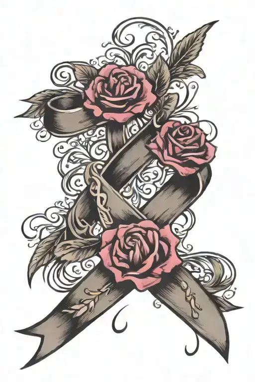 Memorial Tattoo For Mother Who Died Of Cancer Ribbon
