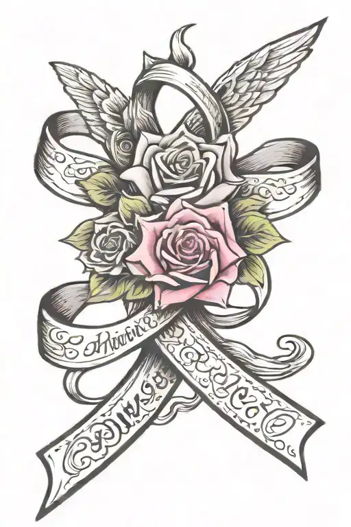 Memorial Tattoo For Mother Who Died Of Cancer Ribbon