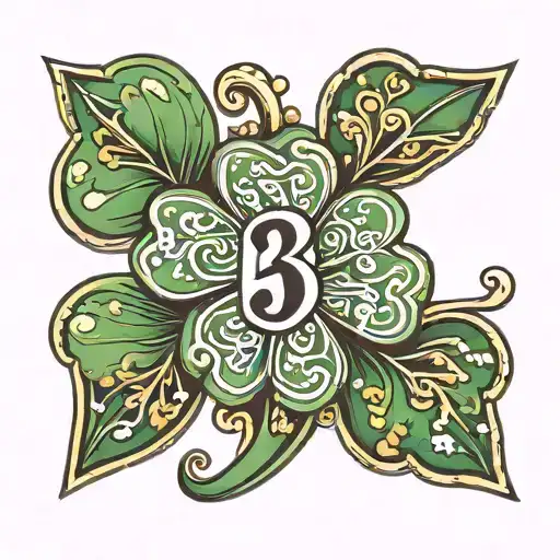 Green Leaf Clover With Number 31 Inside Representing