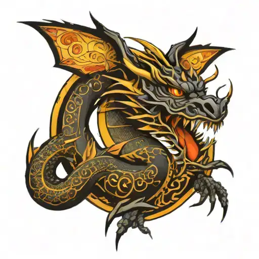 Black Dragon For Tribal Cover Up