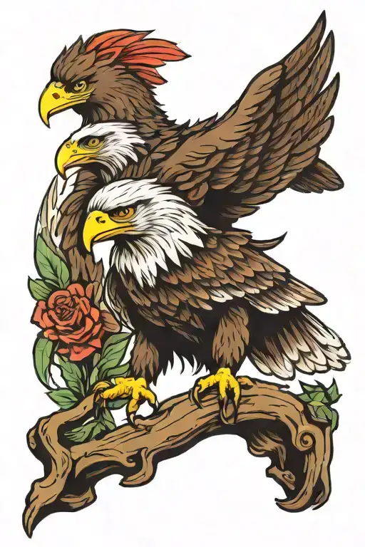 An Eagle Perched On Top