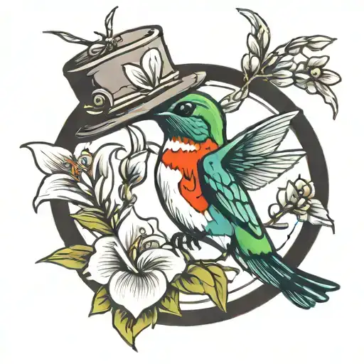 Hummingbird Wearing Bucket Hat