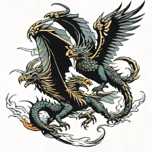 Dragon And Eagle Fighting