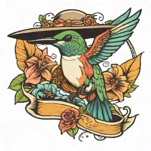 Hummingbird Wearing Floppy Hat