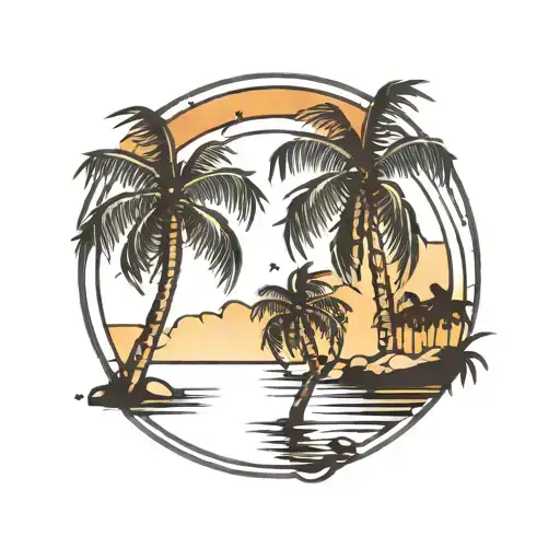 Palmtrees Night Beach