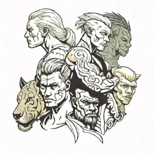 Muscular African Males And One White Blonde Female