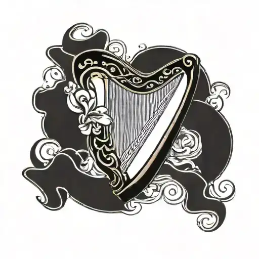 Irish Harp With A B