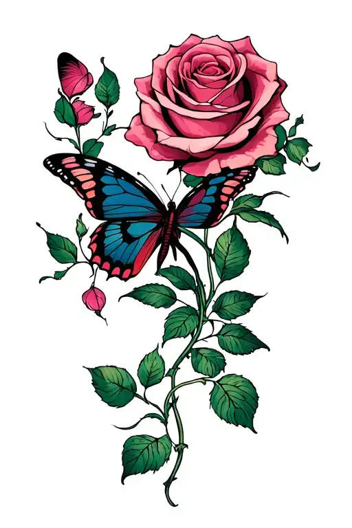 Rose And Butterfly