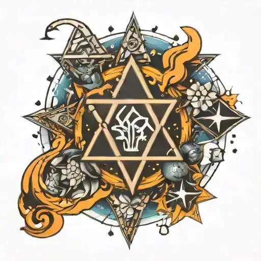 Male Cancer Constellation With Star Of David