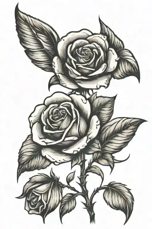 Rose With Angel Wings Behind The Stem