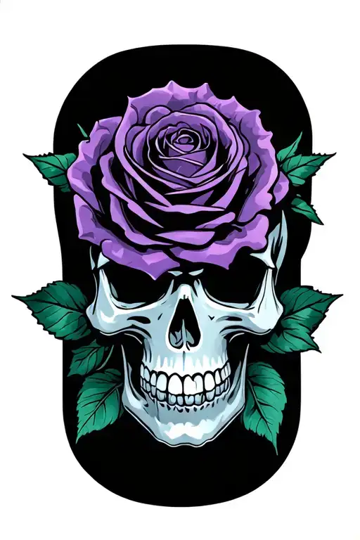 Skull Rose Intertwined