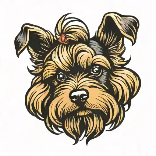 Yorkshire Terrier Dog Paw Print Made Entirely Black Human