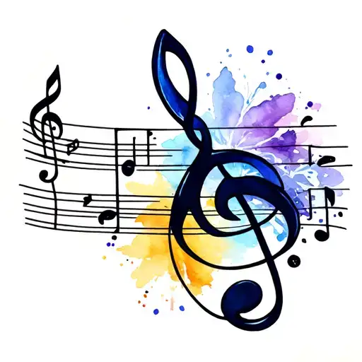 Watercolor Music Note