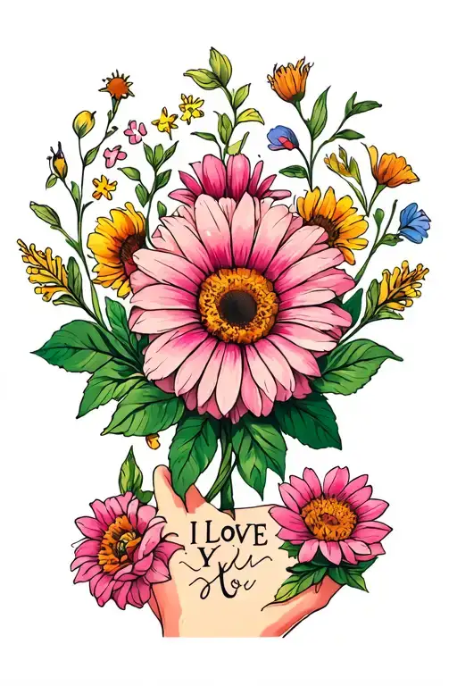 Asl I Love You With Birth Flowers Growing