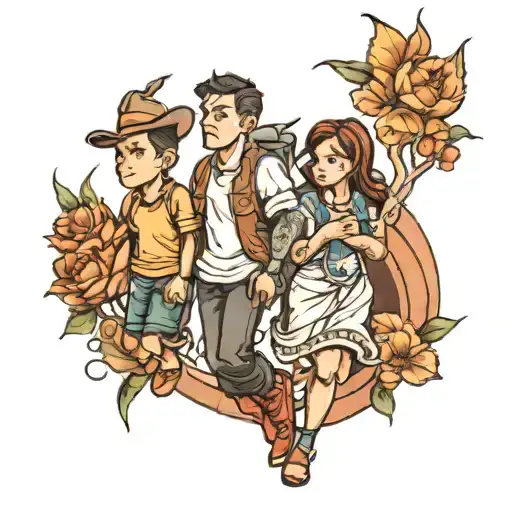 Two Brothers And One Sister Walk Together