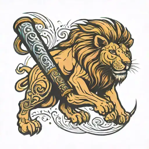 Lion Baseball Bat