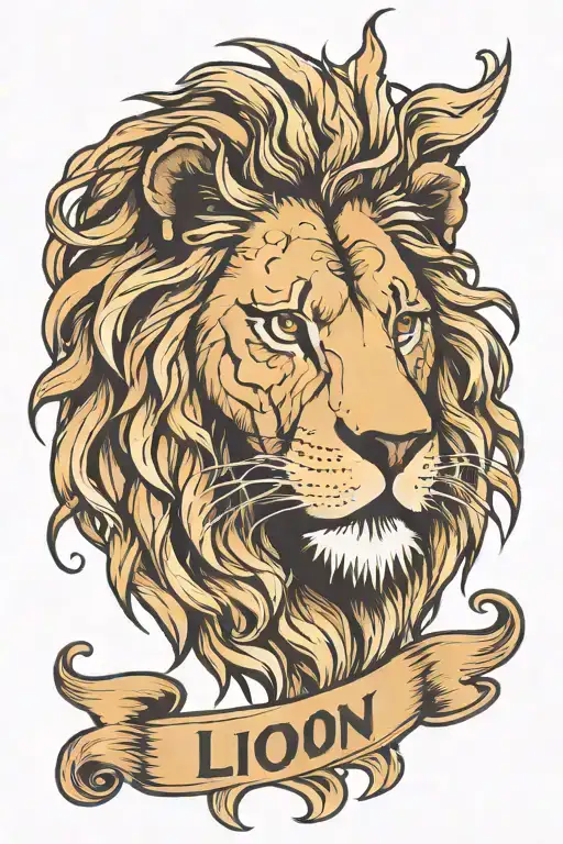 Lion Head With Name Written