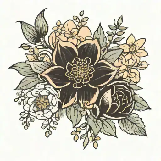 Dainty Bouquet With May June July September Birth Flowers