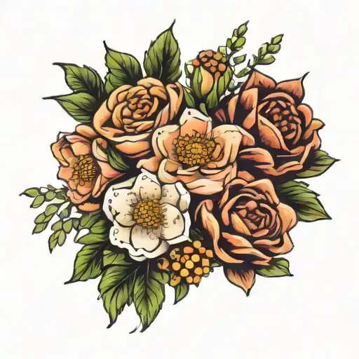 Dainty Bouquet With May June July September Birth Flowers