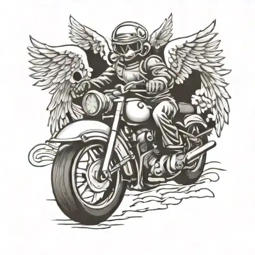 Angel Motorcycle With Wings