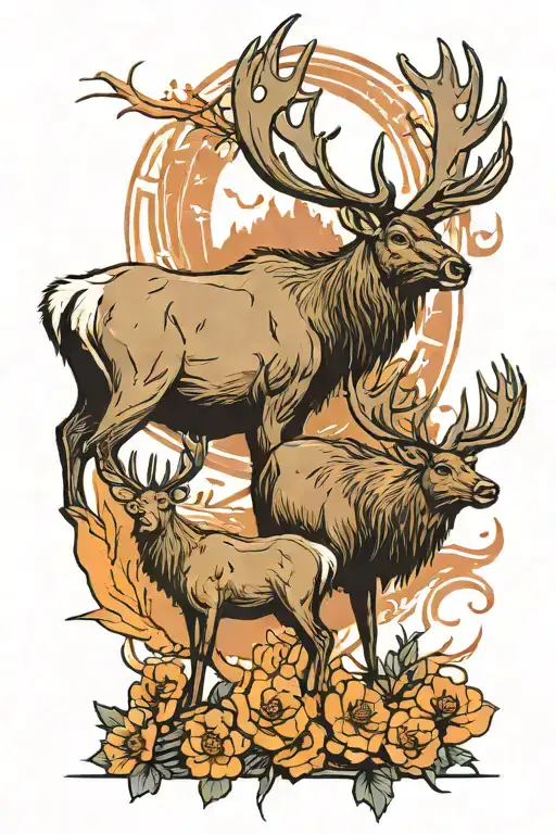 Elk And Deer