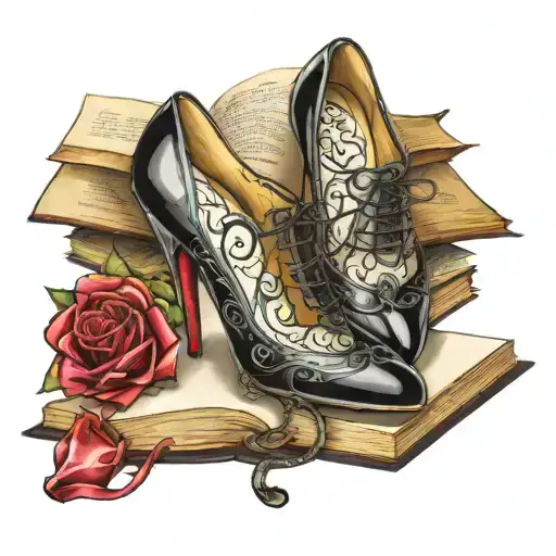 Stiletto Shoe On A Book Open