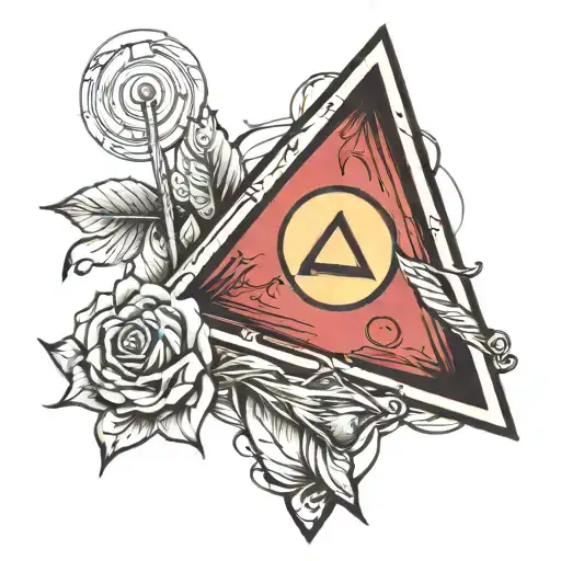 A Triangle With A Stick On Top And A Circle Above It