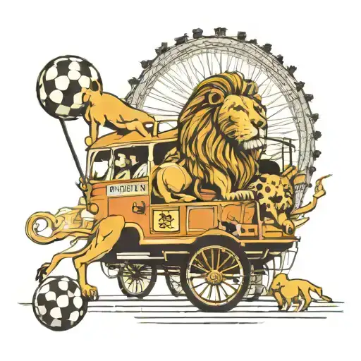 London England Trafalgar Square London Eye Bus Lions Soccer