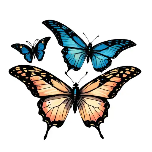 Group Of Butterflyes