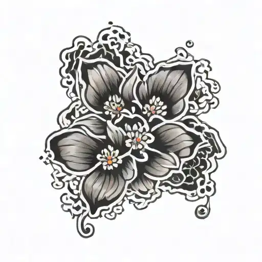 Korean Flowers Paw Print