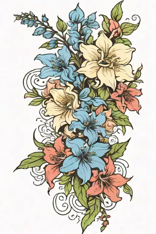 Larkspur Flower And Water Liky Flower