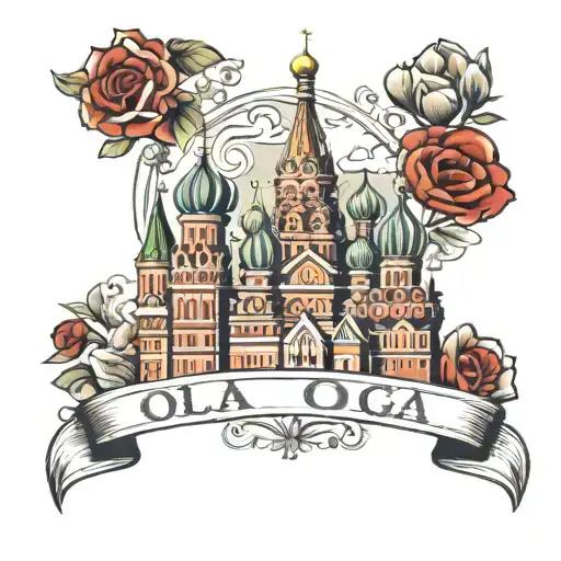 Name Olga With Moscow Red Square Buildings In Background