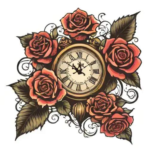 Roses And A Clock