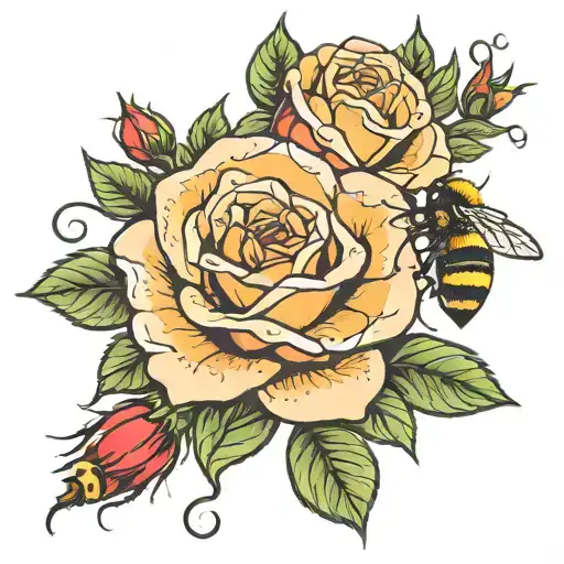 Lancashire Rose And Manchester Bee