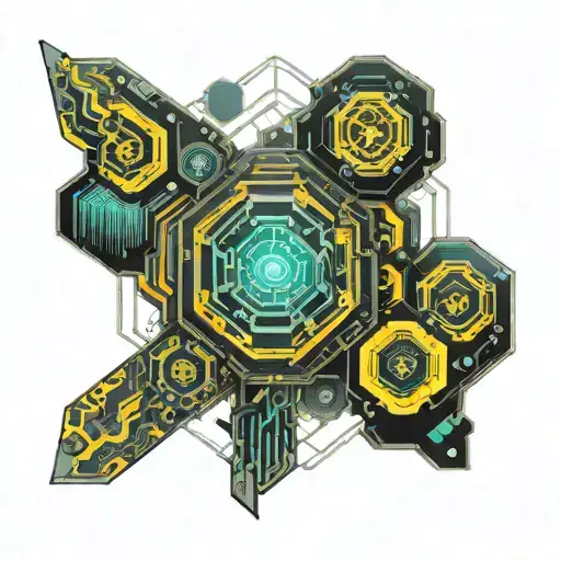 Cyberpunk And Circuitry With Hexagonal Pattern Fill - Full Sleeve