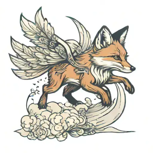 Fox Soaring Through The Sky