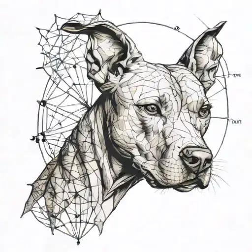 Pitbull With A Web On His Hand Golden Ratio Plus Tree