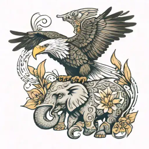 An Eagle And An Elephant Adorned