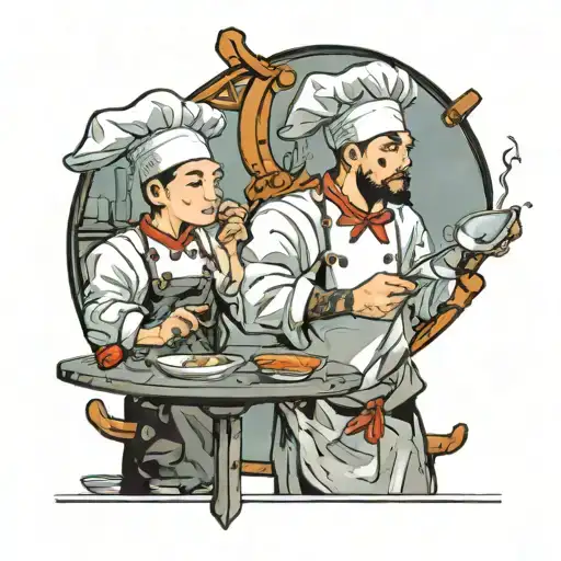 Boy Looking In The Mirror And Seeing His Reflection As An Adult Chef