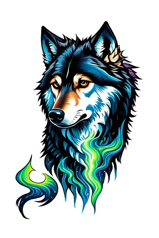 Wolf Northern Lights