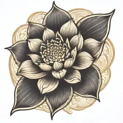 Gold Lotus Flower Blooming