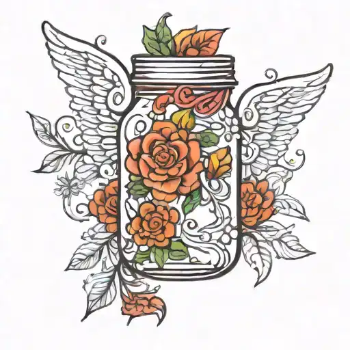 Angel Mum Jam Jar In Mandala Style
