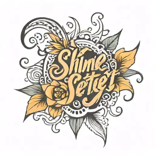 Shinetsetseg Word By Calligraphy Flower