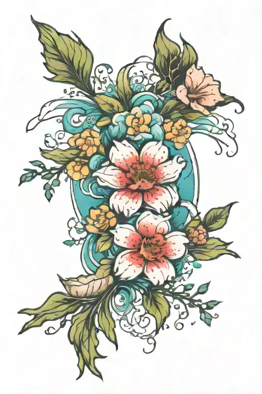 Mountains Ocean Flowers Growing