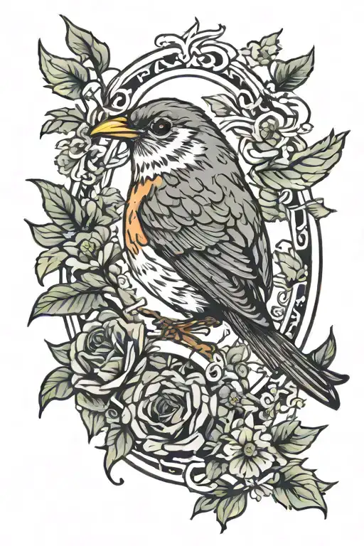 Scotland And A Robin Bird