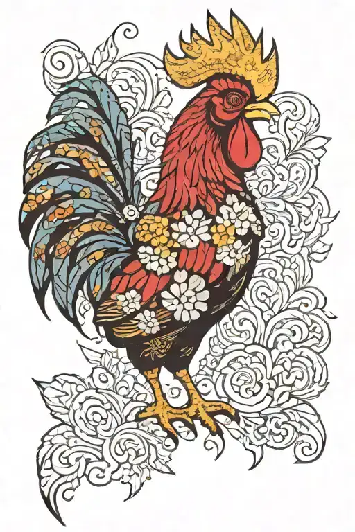 Rooster With Indonesian Batik